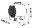 NEO Radiator electric industrial cu termostat 3kW, industrial, independent, 291 m3/h (90-066)
