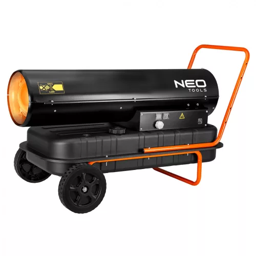 NEO Încălzitor pe bază de combustibil diesel, 50kW, 50l, consum: 4.7l/h, performanță: 1100 m3/h, cu roți (90-082)