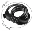NEO Antifurt bicicletă cu cod, 120cm, 12mm, montabil pe cadru (91-007)