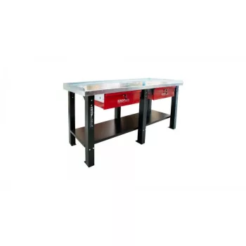   KROFtools Banc de lucru atelier, cu 2 sertare, 2000x700x850 mm (8480)