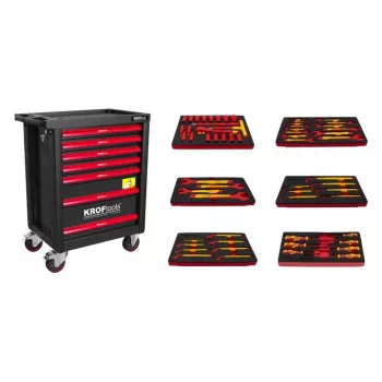   KROFtools Dulap scule electrician cu scule izolate – 6 module, negru (8498PRE)
