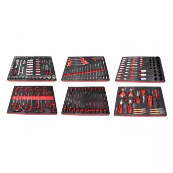   KROFtools Set tăvi pentru cărucior scule, 236 piese pentru 6 sertare (86236)