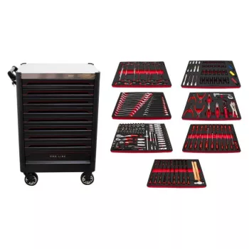   KROFtools PROLINE cărucior scule 9 sertare cu 318 piese (8637)