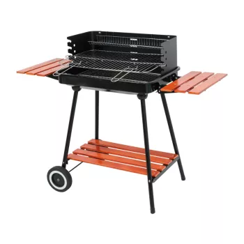   LUND cărucior grill de grădină cu rafturi din lemn 53x33 cm (99911)