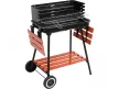 LUND cărucior grill de grădină cu rafturi din lemn 53x33 cm (99911)