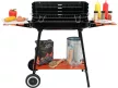 LUND cărucior grill de grădină cu rafturi din lemn 53x33 cm (99911)