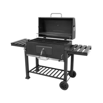   LUND cărucior grill de grădină cu rafturi din lemn 78x42,5 cm (99917)