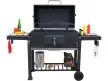 LUND cărucior grill de grădină cu rafturi din lemn 78x42,5 cm (99917)