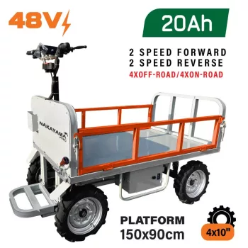   NAKAYAMA PRO vehicul electric pentru transport marfă, încărcare maximă 1000 kg, 800W, dimensiuni platformă 150x90cm, cu scaun șofer (MB3150)