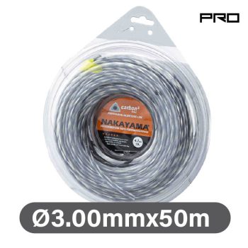   NAKAYAMA PRO Fir torsionat (nylon, carbon3) pentru cositoare, 3,00 mm x 50 m (NC1000)