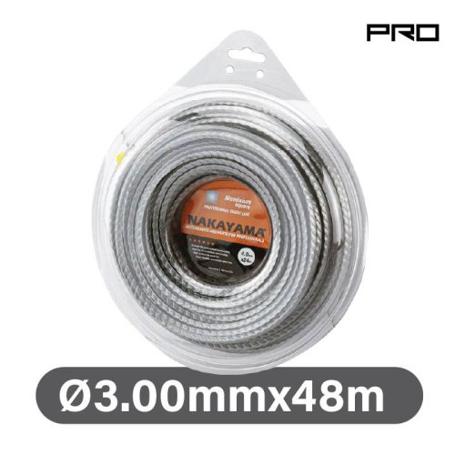 NAKAYAMA PRO fir pentru cositoare (nylon, fir aluminiu) pătrat 3,00 mm x 48 m (NC1013)