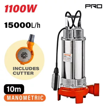   NAKAYAMA Pompa submersibilă cu cuțit pentru apă murdară 1100W, 10m, 2" (15000L/h) (SP1115)