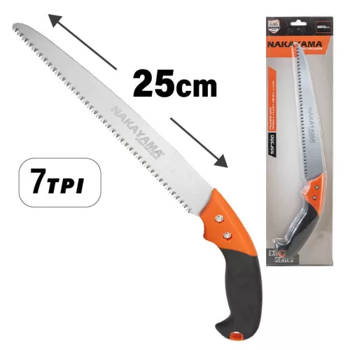 NAKAYAMA fierăstrău de crengi cu lamă dreaptă SK5, 250 mm, 7 dinți, 1,0 mm dinți triple, mâner bicomponent (SSF350)
