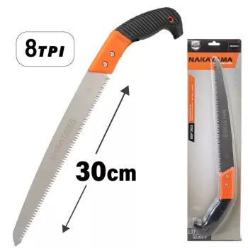   NAKAYAMA fierăstrău de crengi, lamă dreaptă, 300 mm – 8TPI 1,0 mm, dinți triple și mâner bicomponent (SSF353)