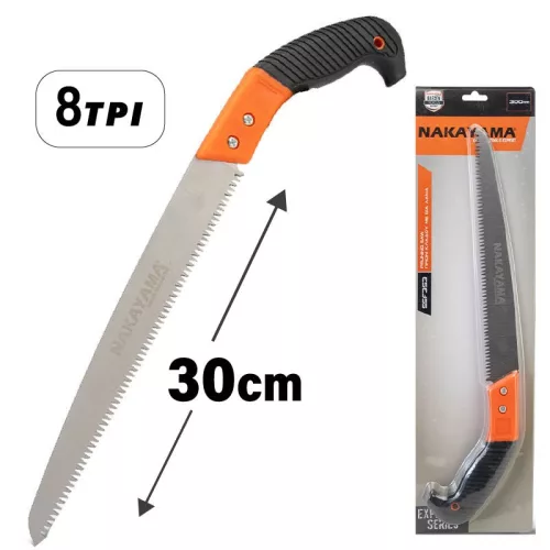 NAKAYAMA fierăstrău de crengi, lamă dreaptă, 300 mm – 8TPI 1,0 mm, dinți triple și mâner bicomponent (SSF353)