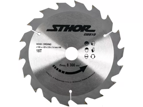 STHOR Disc TCT pentru lemn D160 T18 D20 (08819)
