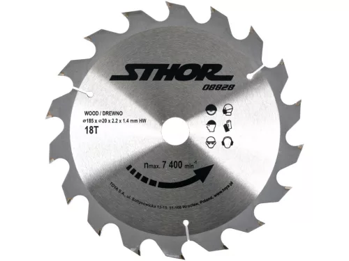 STHOR Disc TCT pentru lemn D185 T18 D20 (08828)