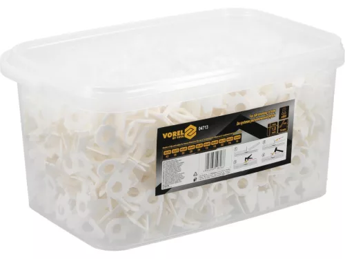 VOREL set pene nivelare plăci pentru rost 1 mm, 900 buc. (04713)
