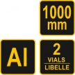 VOREL rigla 1000mm, 2 bule, al (19755)