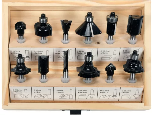 VOREL Set freze pentru lemn 12 piese, 6 mm (22552)