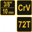 VOREL antrenor cu clichet 3/8" 200mm (53576)
