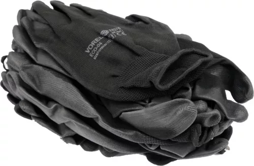 VOREL manusi de lucru10" negre  (12perechi) (74078)
