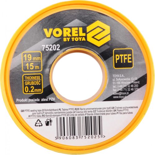 VOREL banda ptfe, 19mm x 0,02 mm x 15 m (75202)