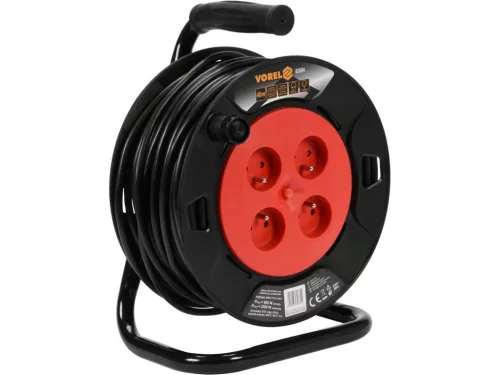 VOREL Tambur cablu prelungitor 40 m, 4 prize (82684)