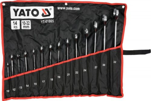 YATO Set chei combinate stea–fixă îndoite 14 piese 10–32 mm (YT-01865)