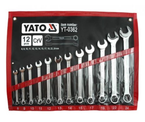 YATO Set chei combinate stea–inelară 12 bucăți 8–24 mm CrV (YT-0362)