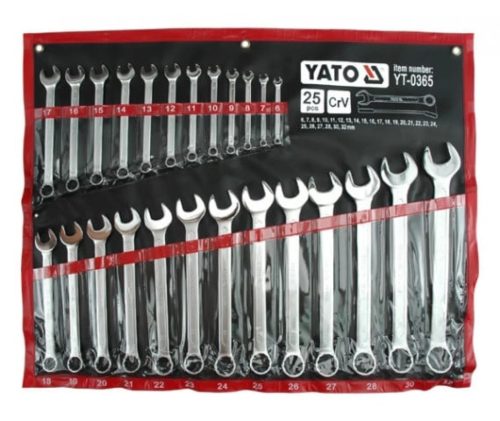 YATO Set chei combinate stea–inelară 25 bucăți 6–32 mm CrV (YT-0365)