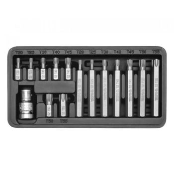 YATO Set biți Torx 15 piese 1/2": T20–T55 (YT-0411)