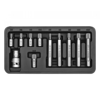   YATO Set biți SPLINE 11 piese M5–M12 L=30 mm, L=75 mm 1/2" (YT-0415)