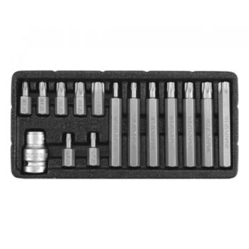   YATO Set Torx tamperproof 15 piese T20–T55 L=30/75 mm 1/2" (YT-0417)