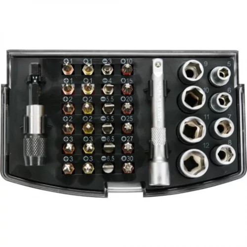 YATO Set biți și chei tubulare 34 piese (YT-04623)