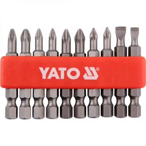 YATO Set biți 50 mm 10 piese (5-6-PH1-PH2-PZ1-PZ2) (YT-0483)