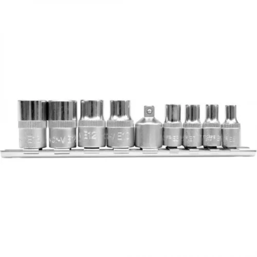YATO Set tubulare TORX 9 piese 1/4" E5–E8, 3/8" E10–E16 (YT-0520)