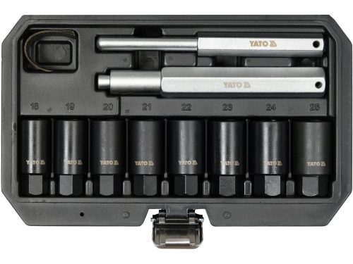 YATO Set chei tubulare pentru roți 10 piese 18–25 mm pentru prezoane de siguranță (YT-060302)