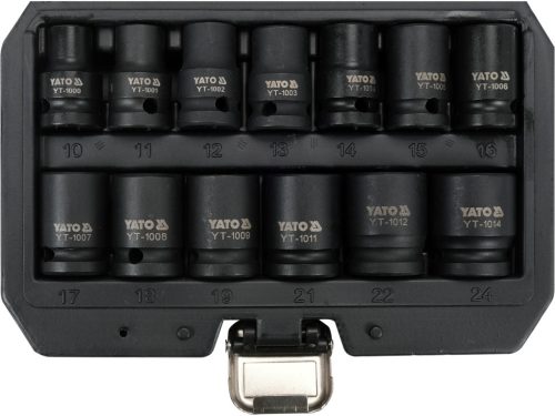 YATO Set tubulare pentru impact 1/2" 13 piese 10–24 mm CrMo (YT-10251)