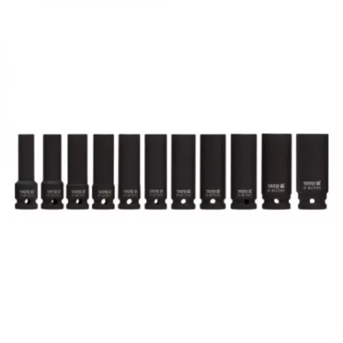 YATO Set tubulare pentru impact 1/2" 11 piese lungi 10–24 mm (YT-1054)