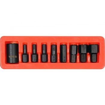   YATO Set biți imbus pentru mașină 1/2", 9 piese, cu adaptor tubular (YT-10662)