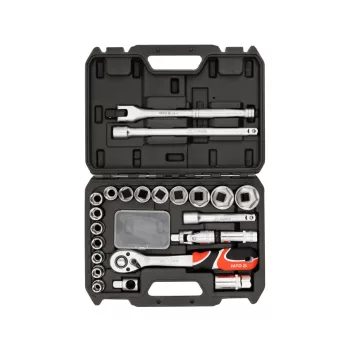   YATO set scule 1/2" cu chei tubulare și prelungitoare, 24 piese (YT-12662)