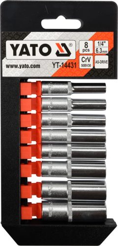 YATO Set chei tubulare lungi 8 piese 5,5–13 mm 1/4" (YT-14431)