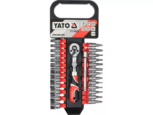 YATO Set chei tubulare 28 piese 1/4": 4–13 mm CrV (YT-14433)