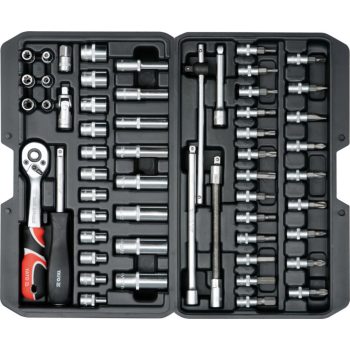   YATO Set chei tubulare 56 piese 1/4" 4–13 mm CrV (YT-14501)