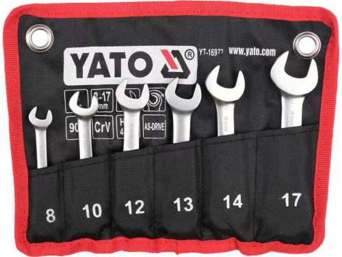 YATO set chei combinate articulate cu clichet scurte 7 piese 8–19 mm (YT-16977)