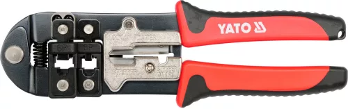 YATO Clește de sertizat 215 mm pentru conectori UTP (RJ45) și telefon (RJ11, RJ12) (YT-22422)