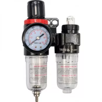  YATO Filtru de aer cu regulator de presiune și lubrificator 1/4" 25 cm³ (YT-2384)