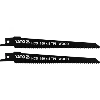   YATO Pânză ferăstrău sabie pentru lemn 150/1,0 mm 8 TPI HCS (2 buc) (YT-33923)
