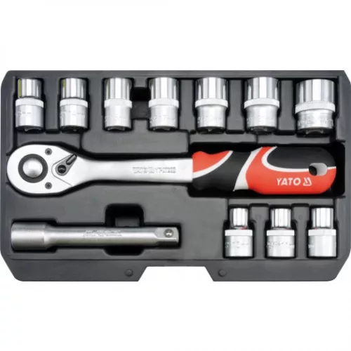 YATO Set chei tubulare 12 piese 1/2": 10–24 mm (YT-38671)